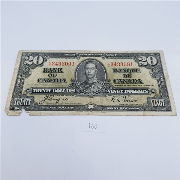 1937 Twenty Dollar Canadian Banknote