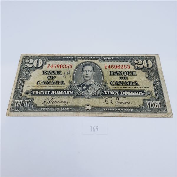 1937 Twenty Dollar Canadian Banknote