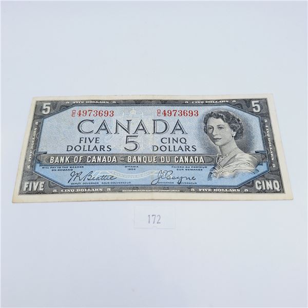 1954 Modified Five Dollar Canadian Banknote