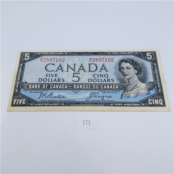 1954 Modified Five Dollar Canadian Banknote