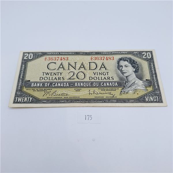 1954 Modified Twenty Dollar Canadian Banknote