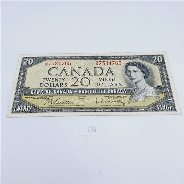 1954 Modified Twenty Dollar Canadian Banknote