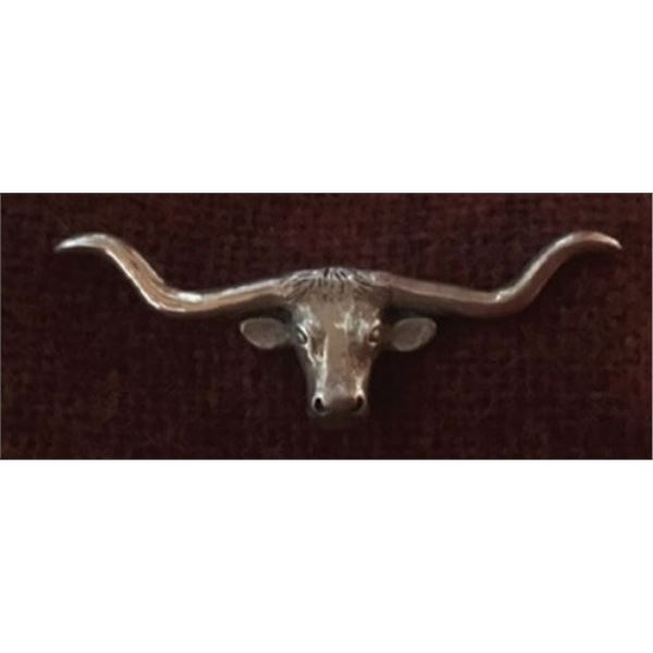 Sterling Silver Longhorn Hat/Lapel/Purse Pin.