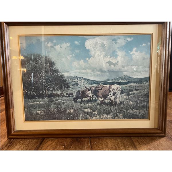 Framed Longhorn Print