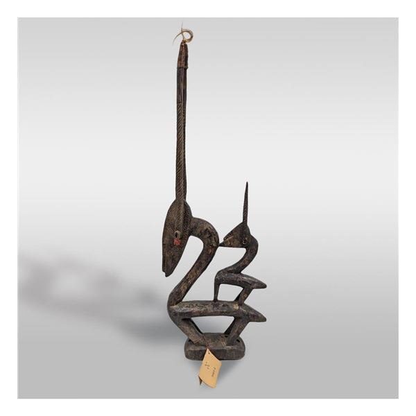 Carved Wood African Chi Wara Bamana Tribe Female Sculpture