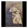 Image 1 : Antique Oil On Canvas Figural Painting Unsigned, Possibly 19th Century