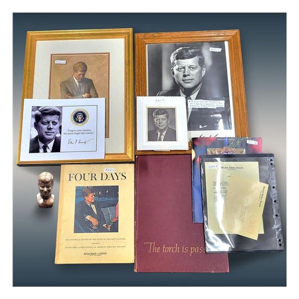 9-Piece Lot Of President John F. Kennedy Memorabilia