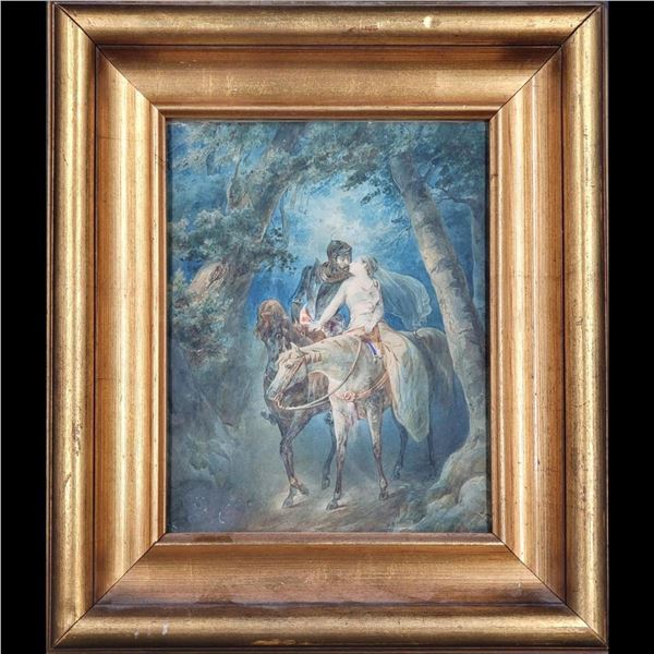 English 19th C Watercolor Painting
