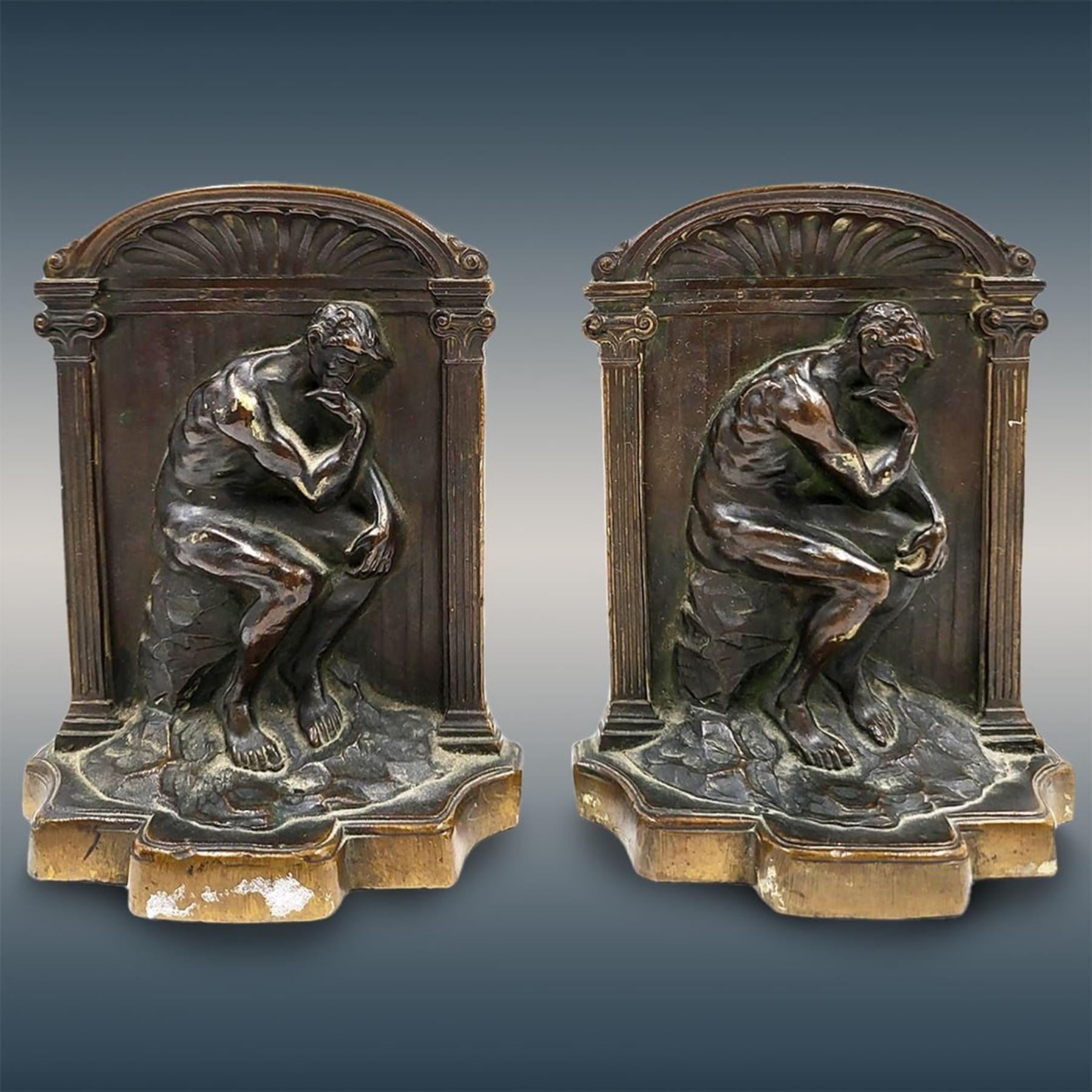 Pair Of Bronze Bookends, 