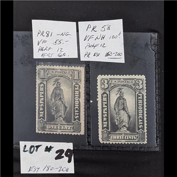 Pair Of Black Newspaper Stamps