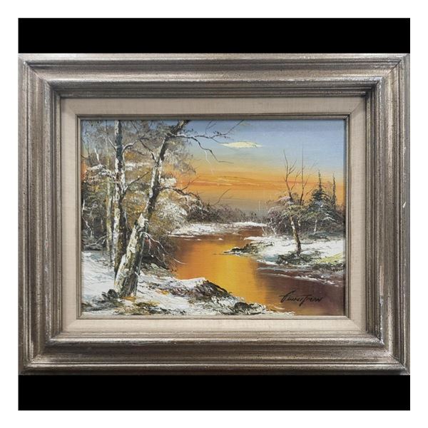 Oil On Canvas Landscape Painting Signed G. Whitman