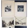Image 1 : Lot Of 4 Assorted Antique Landscape Etchings Pencil Signed & Unsigned
