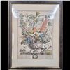 Image 1 : 18th C Henry Fletcher Color Engraving "12 Months Of Flowers" December