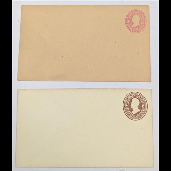 Two Piece 19th Mint Stamp, Scott Number U35 3 Cent Washington And Scott Number U123 2 Cent Brown