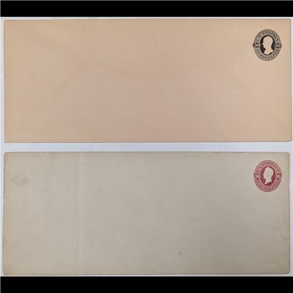 Two Piece Mint Condition Large Size Postal Stationery Entires, Circa 1870s