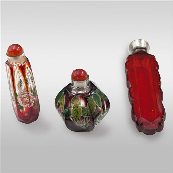 Lot Of 3 Vintage/Antique French Perfume Bottles