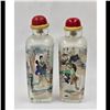 Image 2 : Lot Of 4 Inside Painted Chinese Snuff Bottles, 2 Large Ones With Calligraphy
