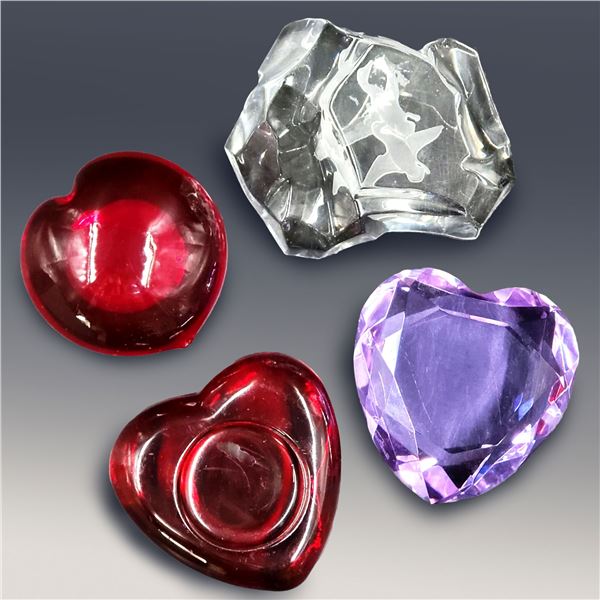 4-Piece Lot Of Paperweights, Unsigned, Rosenthal, & Val St. Lambert Crystal