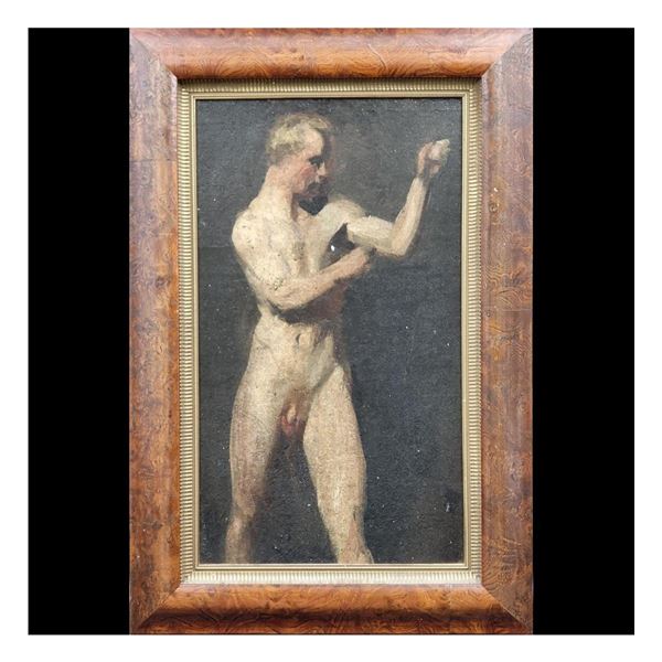 After Patrick Angus Oil Painting Male Nude Unsigned On Board