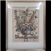 Image 1 : 18th C Henry Fletcher Color Engraving "12 Months Of Flowers" December