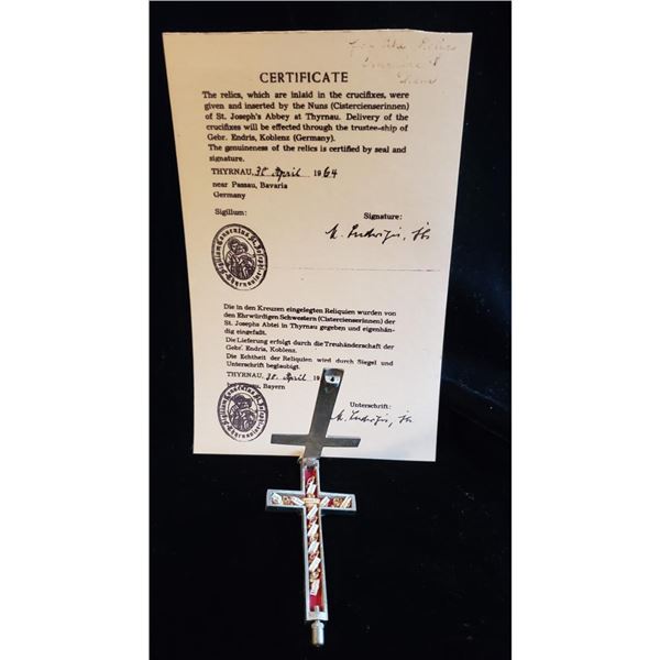 Superb early relic cross with 10 saints and an Agnus Dei