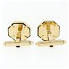 Image 4 : Men's 14k Gold Square Black Onyx Infinite Octagon Cuff Links & 3 Button Stud Set