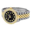Image 8 : Rolex Mens Two Tone 18K Black 2 ctw Diamond Datejust Wristwatch