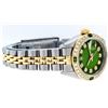 Image 3 : Rolex Ladies Quickset 18K Yellow Gold And Steel Green Vignette Diamond And Emera