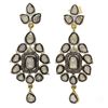 Image 1 : 1.31 ctw Silver and Gold Diamond Dangle Earrings