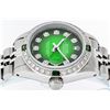 Image 3 : Rolex Ladies Quickset Stainless Steel Green Vignette Diamond And Emerald Datejus