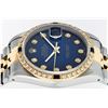 Image 3 : Rolex Mens Two Tone Blue Vignette Diamond & Sapphire Datejust Wristwatch 36MM