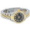 Image 3 : Rolex Ladies Quickset Two Tone Black Diamond Lugs Datejust Wristwatch
