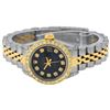 Image 8 : Rolex Ladies Quickset Two Tone Black Diamond Lugs Datejust Wristwatch