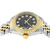 Image 9 : Rolex Ladies Quickset Two Tone Black Diamond Lugs Datejust Wristwatch