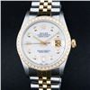 Image 1 : Rolex Mens Two Tone White Dial Diamond Bezel 36MM Datejust Wristwatch