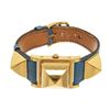 Image 1 : Hermes Blue Metal and Leather Medor Plated 23 Quartz Watch
