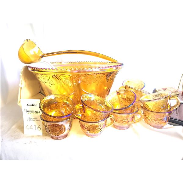 Carnival Glass Punch Bowl A