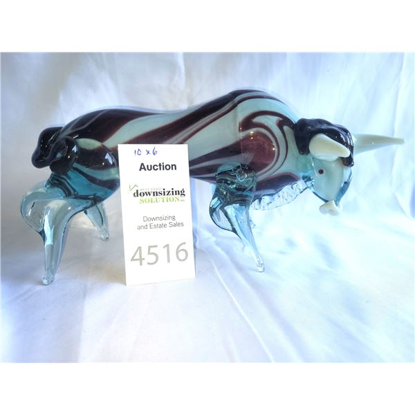 Hand Blown Glass Bull A
