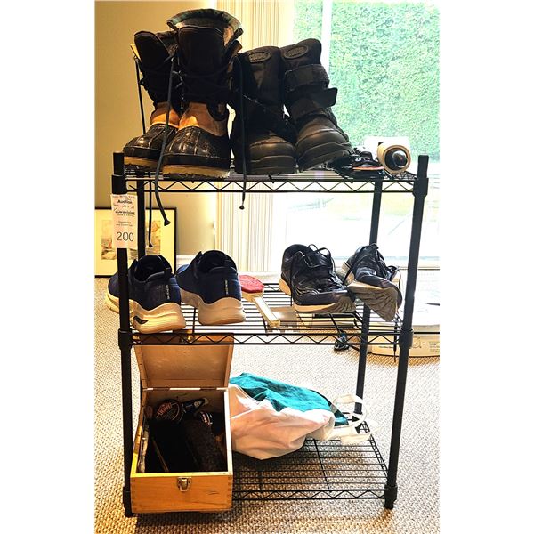 Men's footwear and rack A