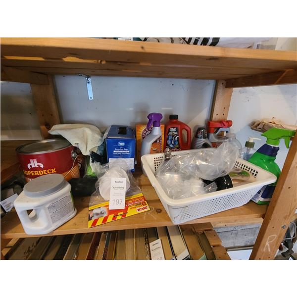 Cleaning supplies, bulbs A