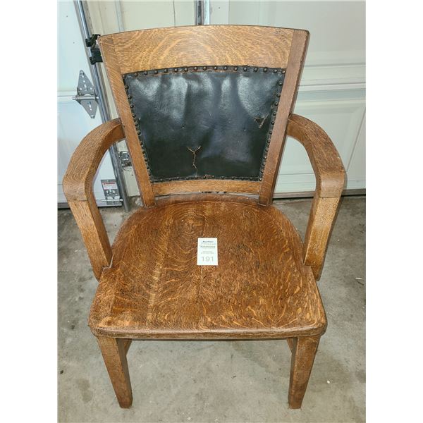 Antique oak office chair A