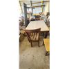 Image 13 : 52" X 36" X 36"H DINNING ROOM TABLE COMES WITH FOUR CHAIRS AND TABLE LEAF