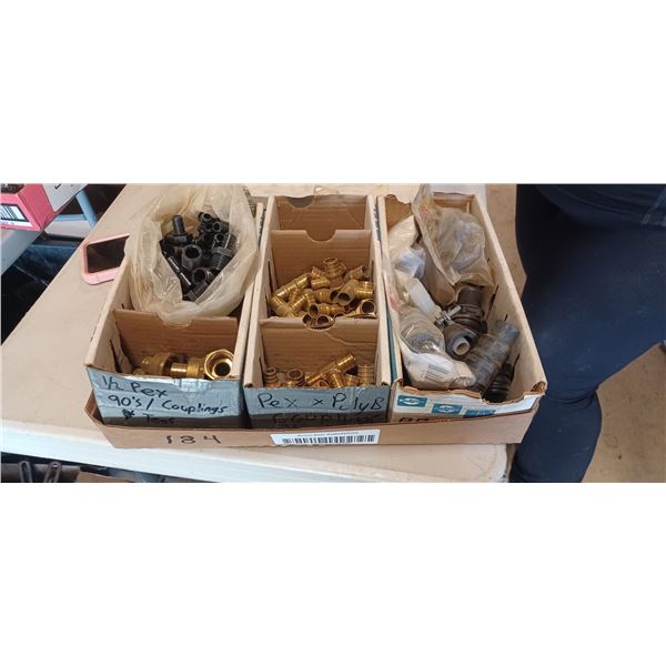THREE BOXES OF PEX FITTINGS