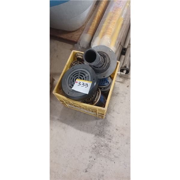ASSORTED NEW AND USED FLOOR DRAINS