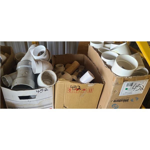 PVC WHITE PIPE FITTINGS 4 BOXES