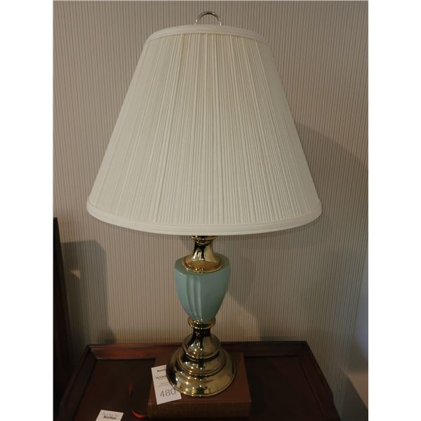 Brass and glass lamp A