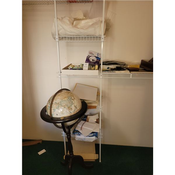 Globe, folk art wood farm A