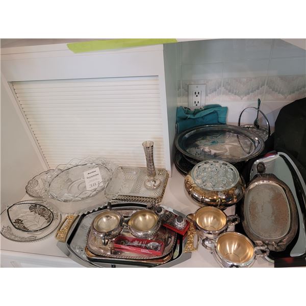 Vintage Glass, Silverplate A