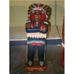WOODEN INDIAN STATUE