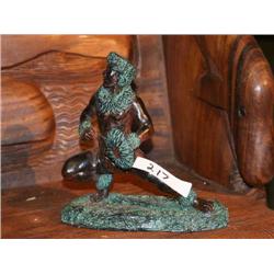 SMALL WOODEN INDIAN STATUE